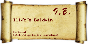 Illés Baldvin névjegykártya